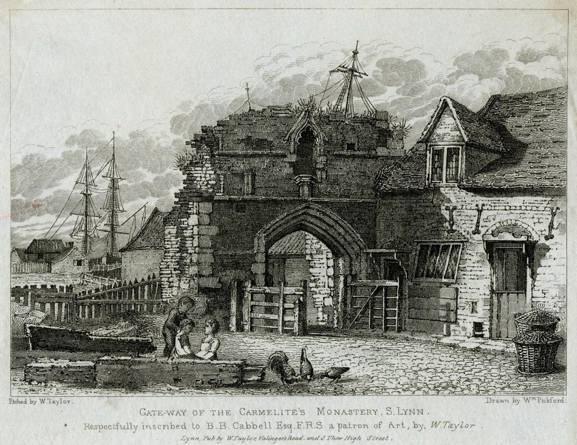 King’s Lynn – Whitefriar’s Gate Etching by William Taylor and William Pickford