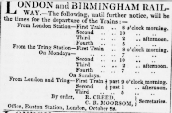 Railway Times – London to Birmingham Line Reaches Tring