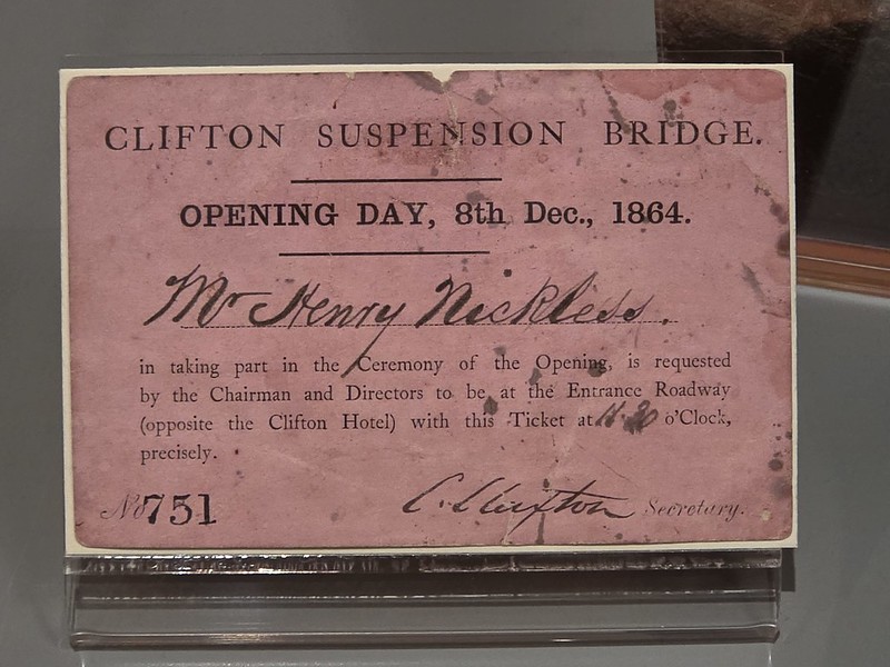 Bristol – M Shed (1864 Clifton Suspension Bridge Ticket)