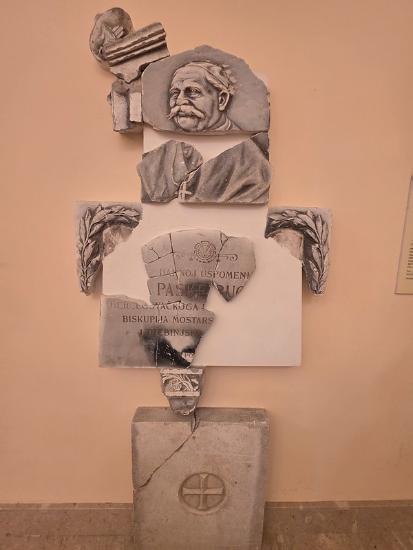 Mostar – Franciscan Church of Saints Peter and Paul (Damaged Memorial to Bishop Paškal Buconjić)